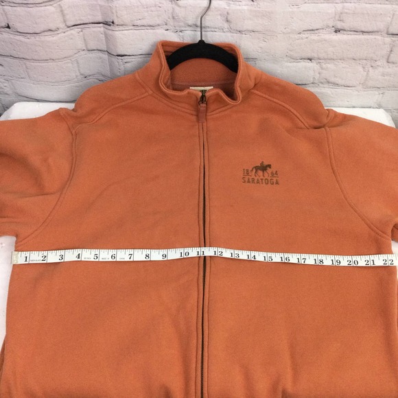 Artisans 1864 Saratoga Orange Mock Collar Long Sleeve Zippered Fleece Men's M - Picture 8 of 14